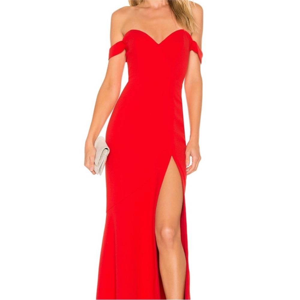 NWT NBD X REVOLVE Red Off-The-Shoulder Gown Medium